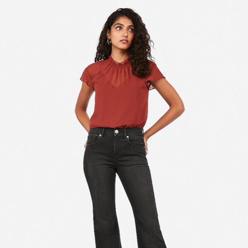 Express Ruffle Neck Top - Picture 2 of 5